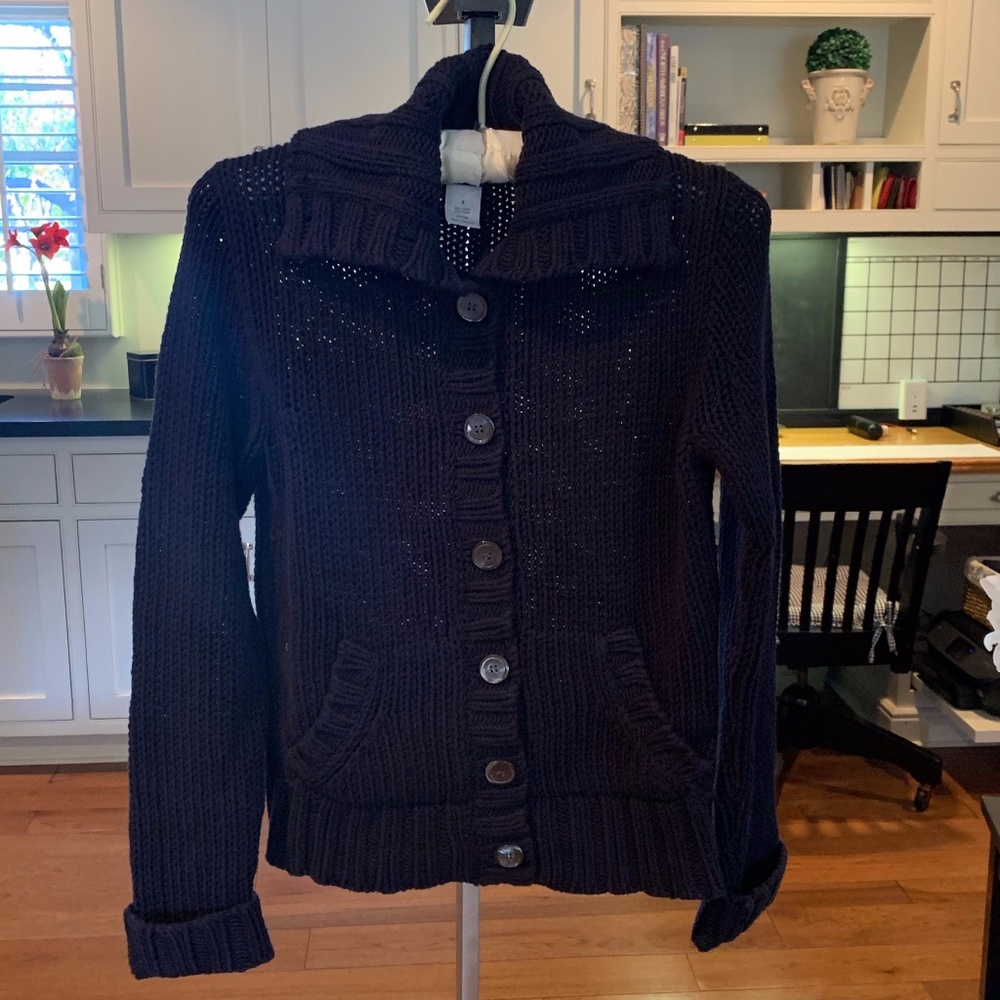 J. Crew Navy Knitted Sweater with Pockets